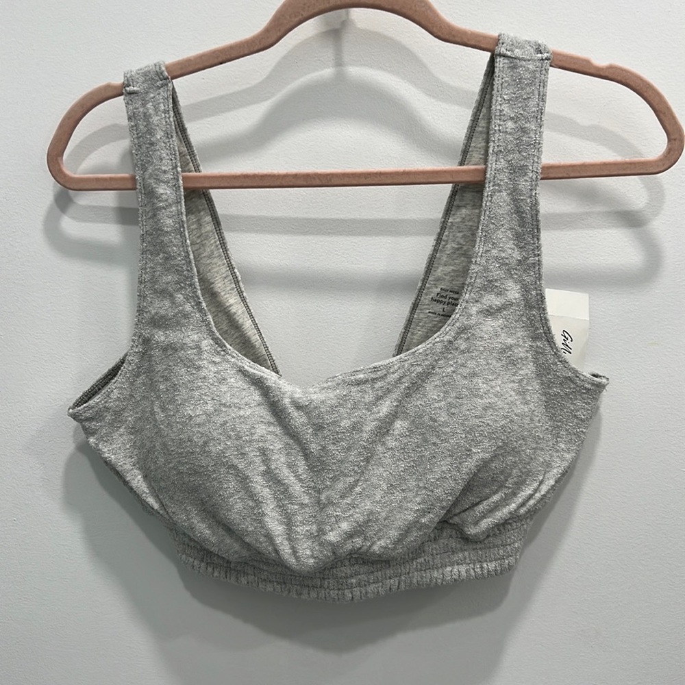 Gray Abercrombie Sports Bra Size L New With Tags